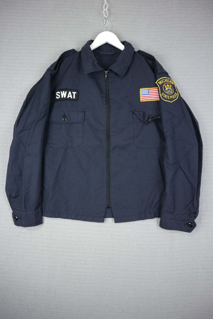 Vintage 1980's Navy Swat Michigan Police Zip Up Cotton Jacket